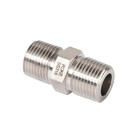 Stainless Steel Forged Pipe Fittings NPT/BSPT Male Thread Connectors Hex Nipple