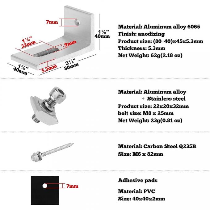 Κίνα Εργοστάσιο δωρεάν δείγμα Ηλιακό L Foot Υψηλής ποιότητας χρωματική χάλυβα κεραμίδας στέγη Φωτοβολταϊκό σύστημα στήριξης L Foot 1