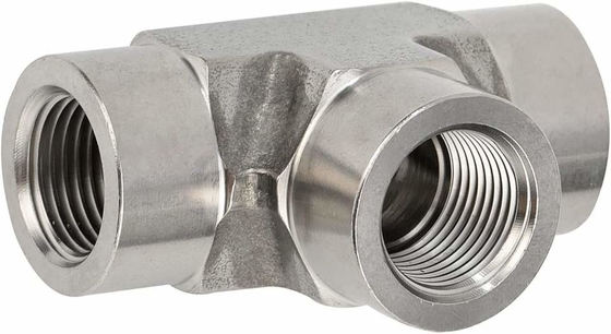 304 Stainless Steel Forged Tee 1/8" NPT Female x 1/8" NPT Female x 1/8" NPT Female T-fitting 3 Ways Connector