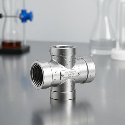 Stainless Steel Tee with 3000 Psi Pressure Rating, 1000°F Heat Resistance, and Corrosion Resistance for Industrial Piping