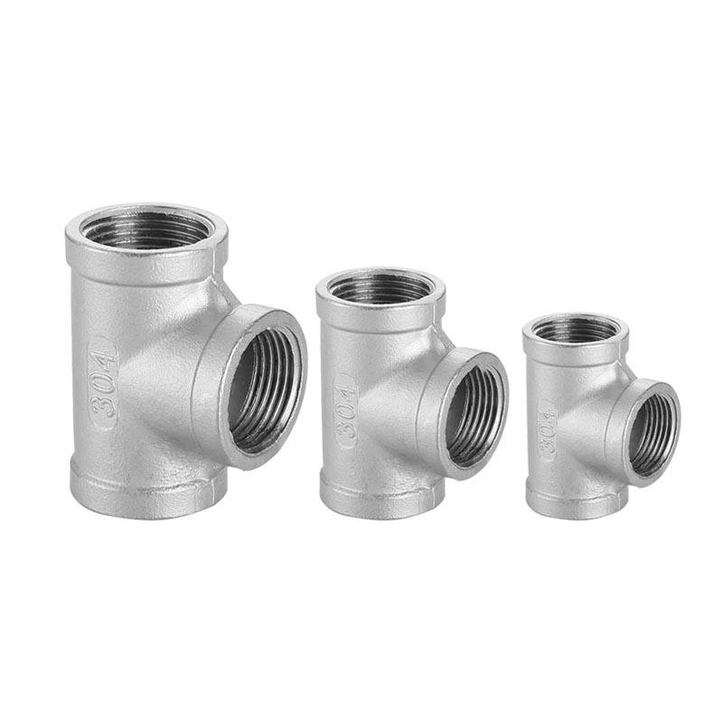 High quality stainless steel reducing tee reducing/Unequal tee internal thread threaded tee pipe fittings