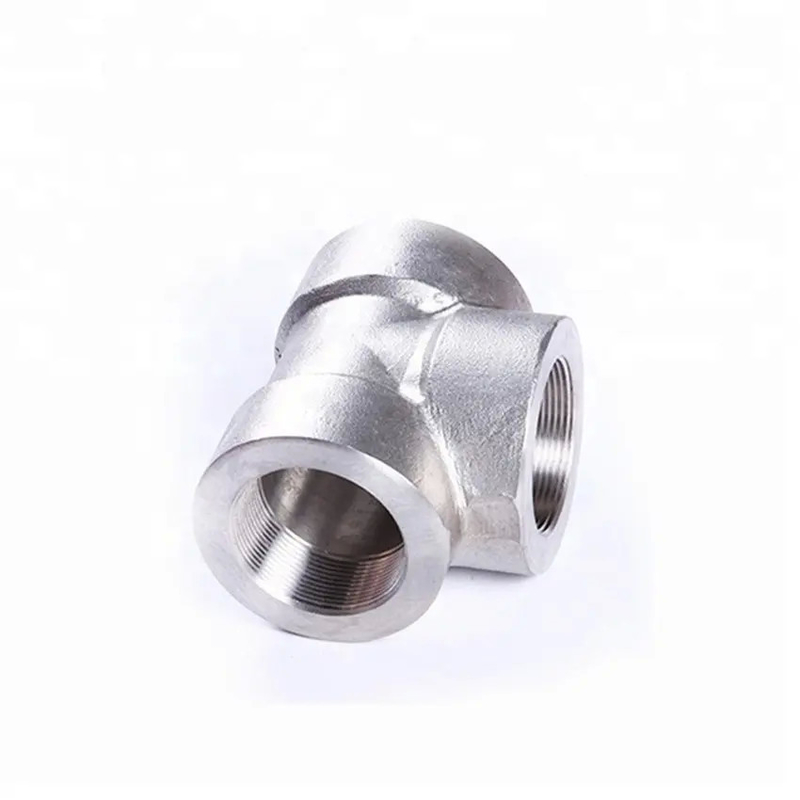 Stainless steel tee forged thread end tee threaded 3000 6000 2000 class pipe fitting ASME B16.11 forged NPT/BSP tee forg