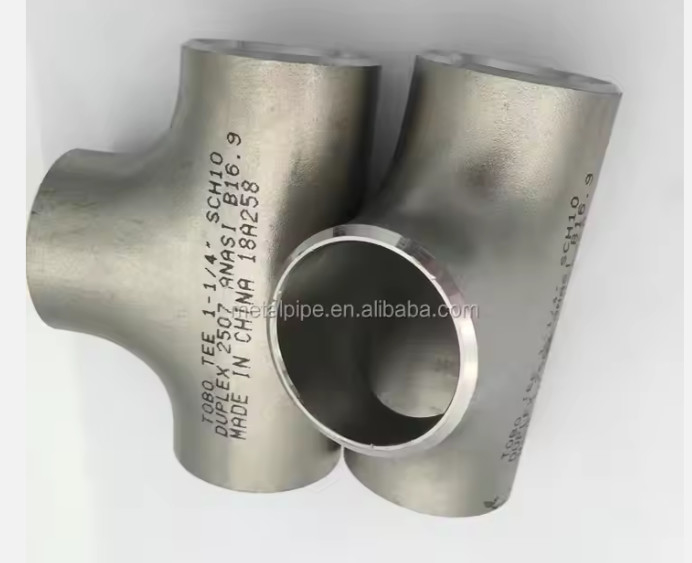 China Factory 18inch THK SCH40 ASME B16.9 Galvanized Stainless Steel 304 Butt Welded T Connector Pipe Tee Fitting