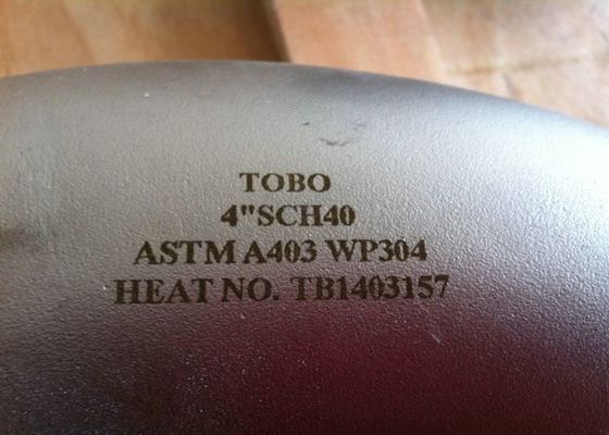 ASME B16.9 Ανοξείδωτο ατσάλι 90 μοιρών μακριά ακτίνα αγκώνα 304/316L Συναρμολόγηση σωλήνων συγκόλλησης χωρίς ραφή