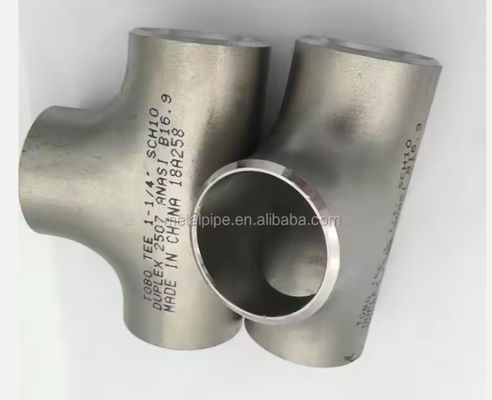 2'' SCH40 Pipe Fittings Tee Duplex Stainless Steel 2205 / UNS S31803 Equal / Reducing Tee