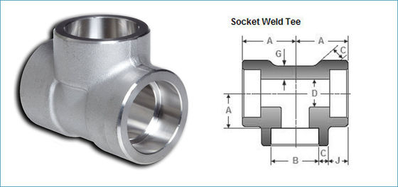 ANSI B16.9 Forged Pipe Fittings Socket Welding Tee DN 6'' * 3'' SCH 40